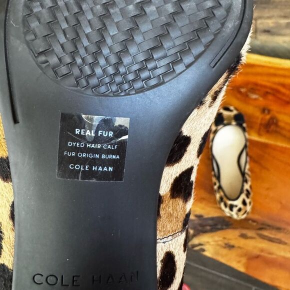 Cole Haan Cheetah Block Heels | Real Fur | New Without Box | Size 10B - Picture 4 of 8